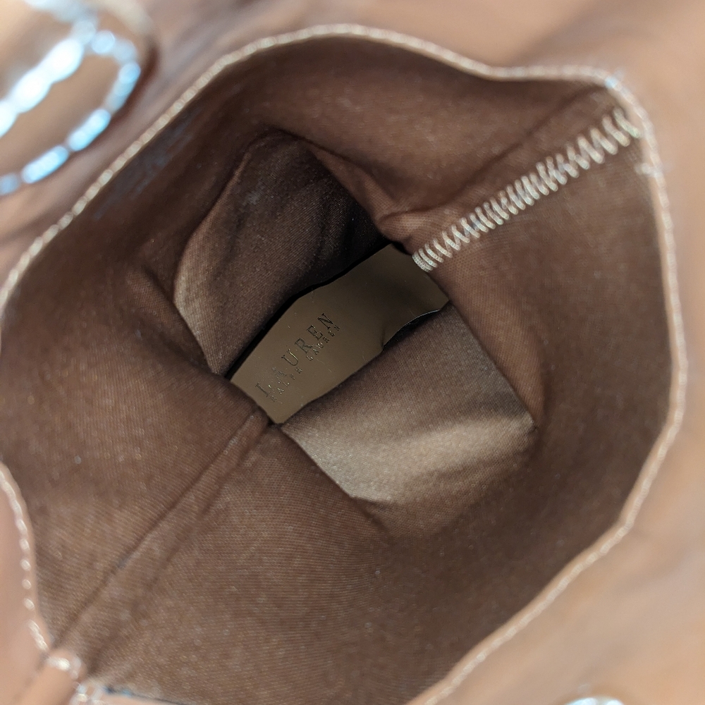 Lauren Ralph Lauren Heeled Tan Leather Boots with Buckle Size 7 - Picture 8 of 11